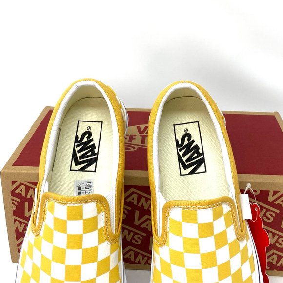 VANS Classic Slip-On Checkerboard Ochre Yellow Men's Sneakers Size VN0A38F7QCP - Picture 5 of 10